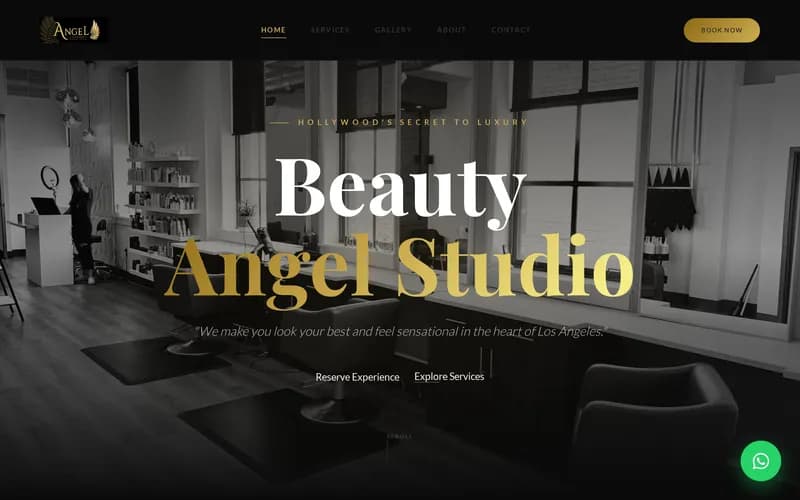 Captura del sitio web de Beauty Angel Studio